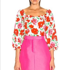 Puff sleeve rose top from Rixo